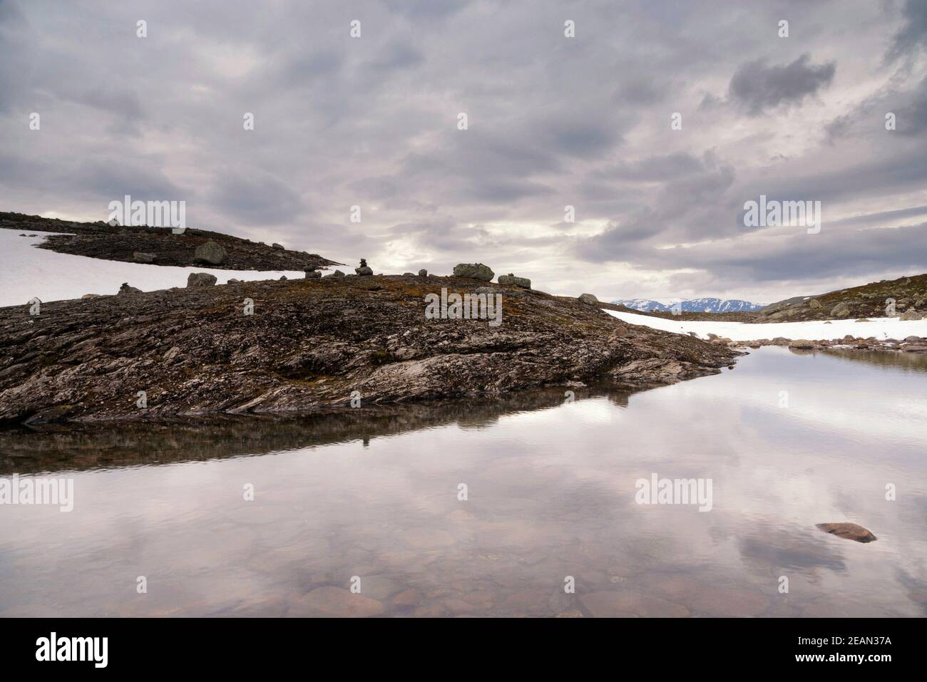 Lake on the Aurlandsfjellet Stock Photo