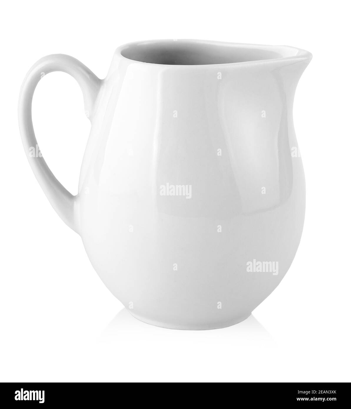 milk jug for milk on a white background. Copy space Stock Photo