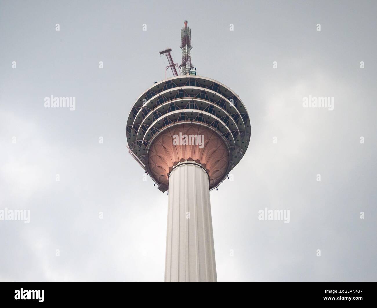 Kuala Lumpur, Mlaysia : Menara TV Tower with tourist panorama view platform Stock Photo