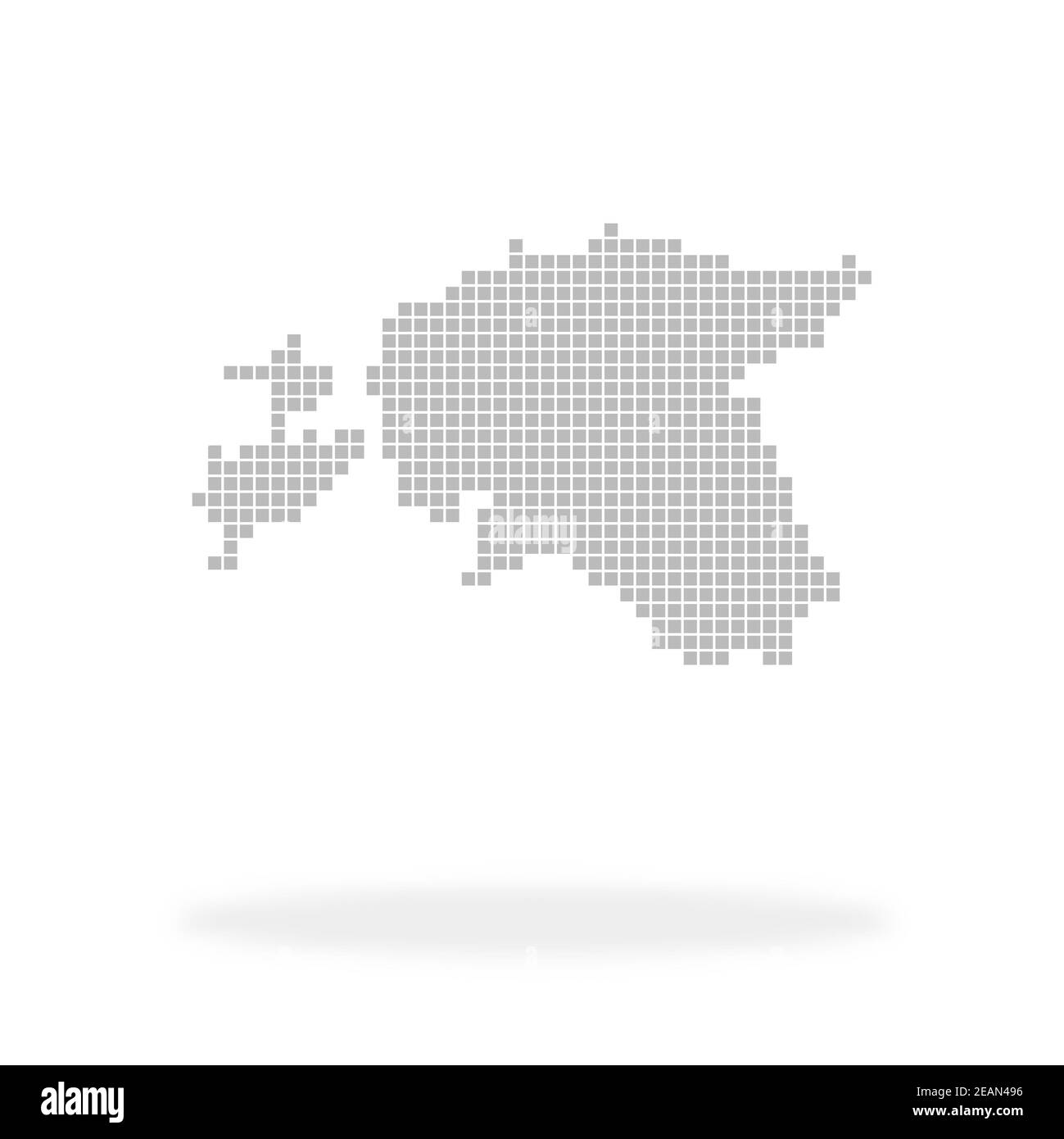 Map of Estonia made with grey dots and shadow Stock Photo