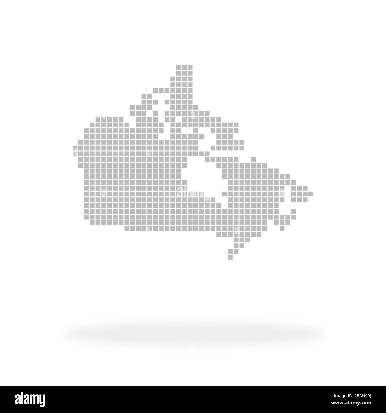 Map of Canada made with grey dots and shadow Stock Photo