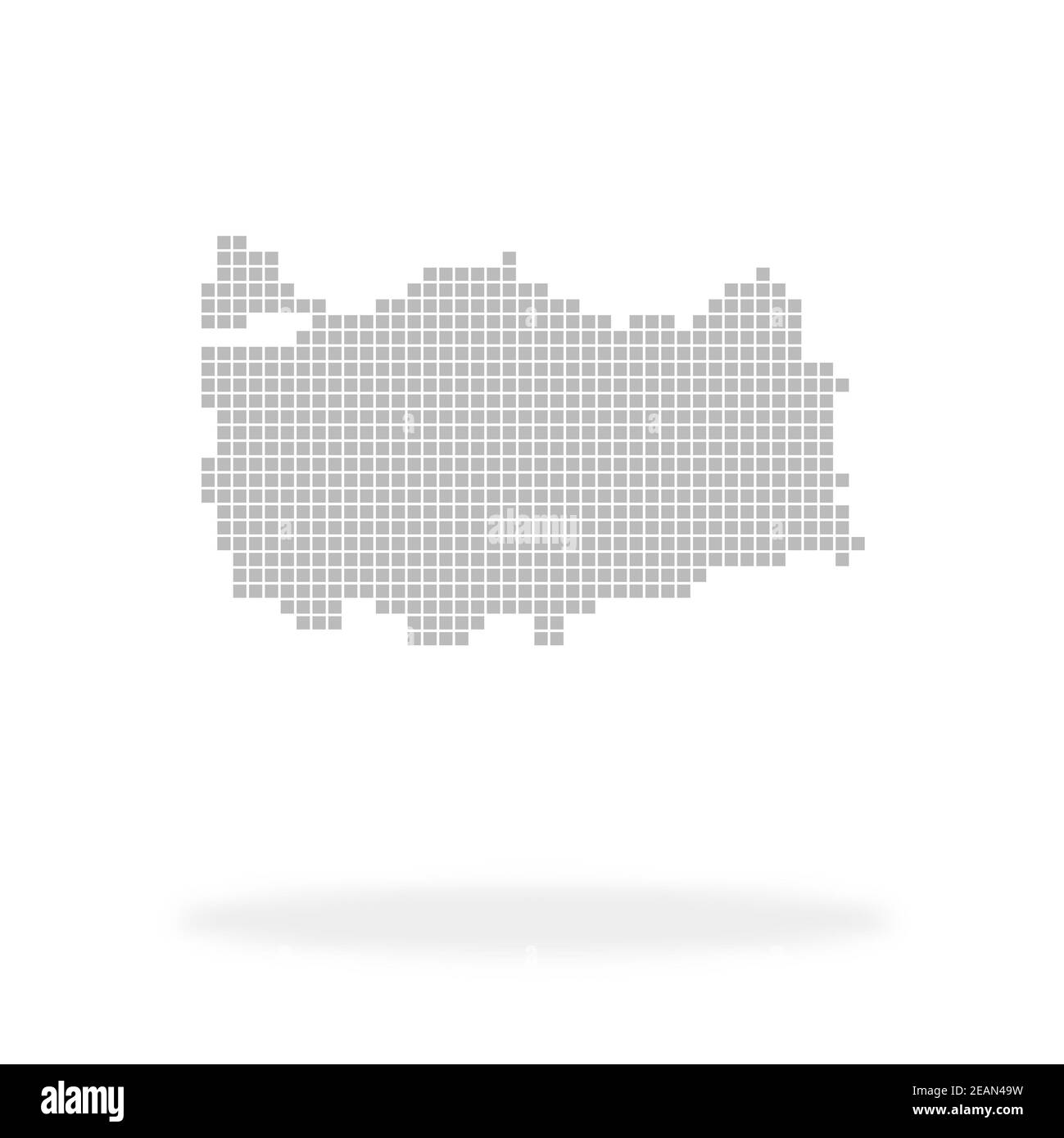 Map of Turkey made with grey dots and shadow Stock Photo