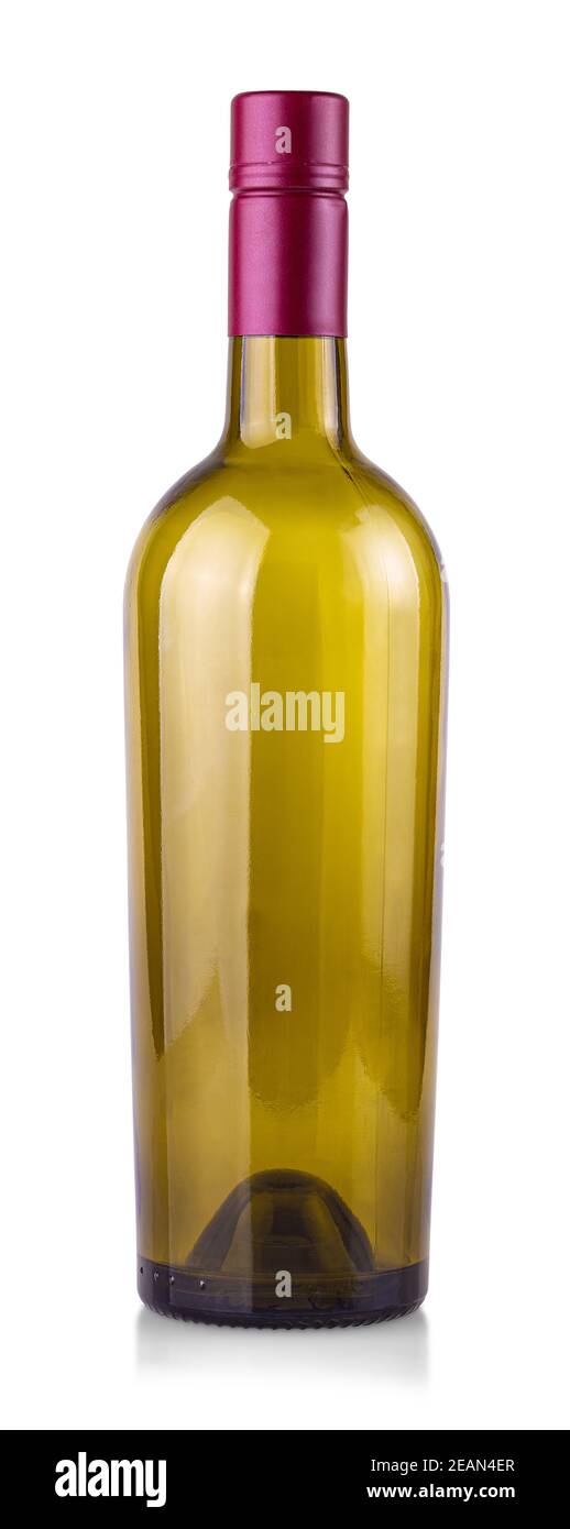 empty bottle of wine isolated on a white background Stock Photo - Alamy