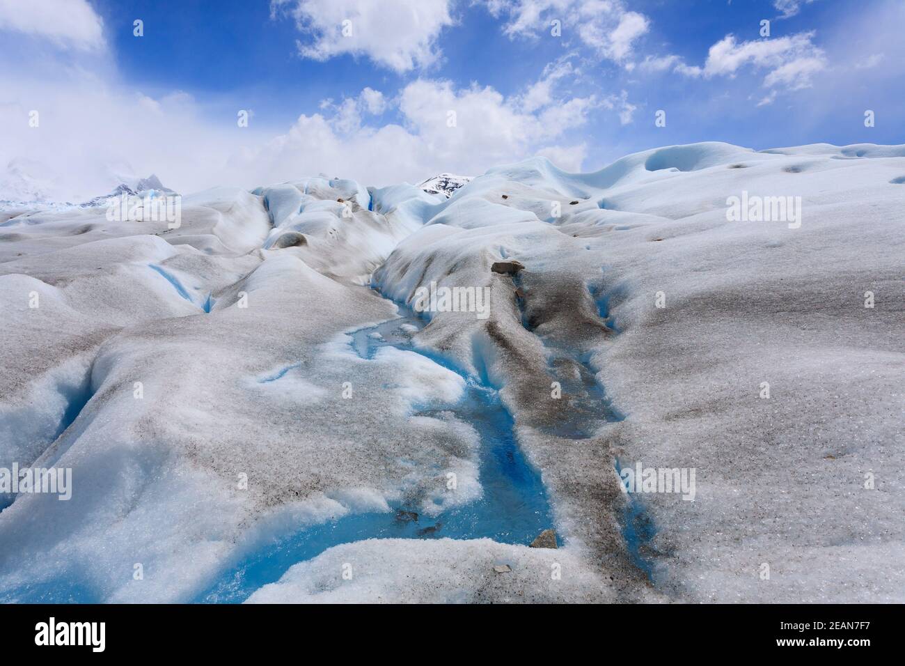Perito Moreno glacier ice formations detail view Stock Photo