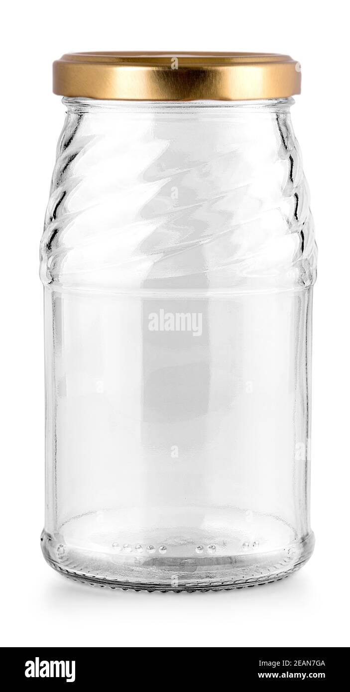 empty glass jar isolated on white with clipping path Stock Photo