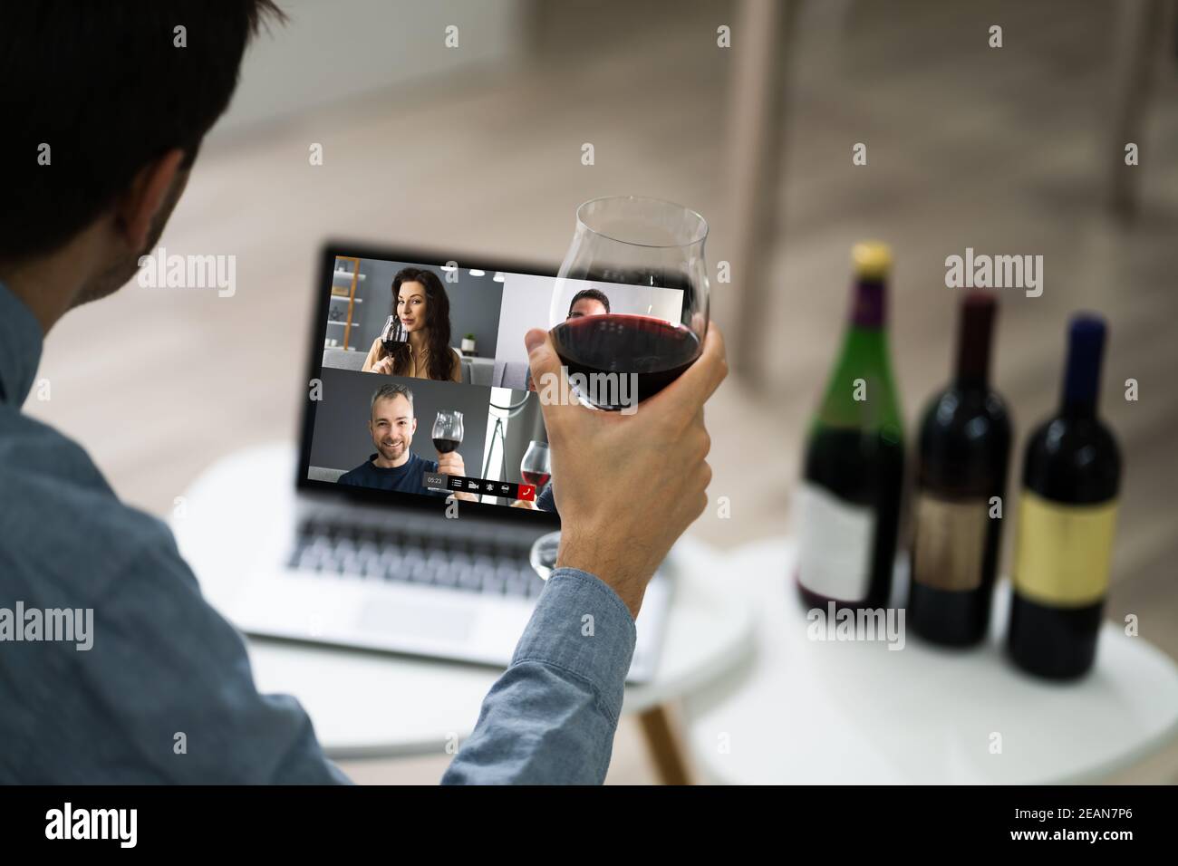 Virtual Wine Tasting Event Party Stock Photo Alamy