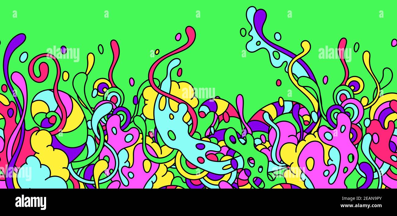 Seamless pattern with slime and tentacles. Stock Vector