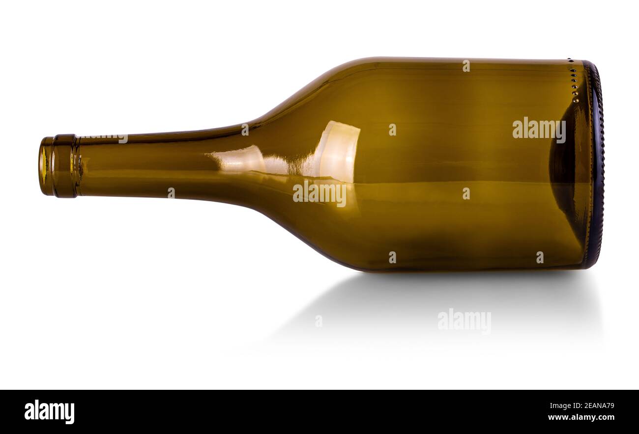 empty bottle of wine isolated on a white background Stock Photo - Alamy