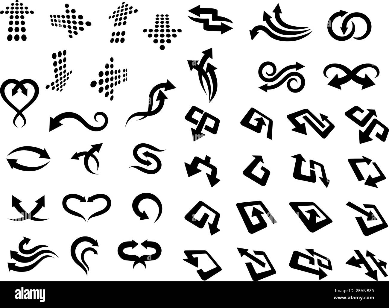 Arrow icons set isolated on white background for web, emblem or logo ...