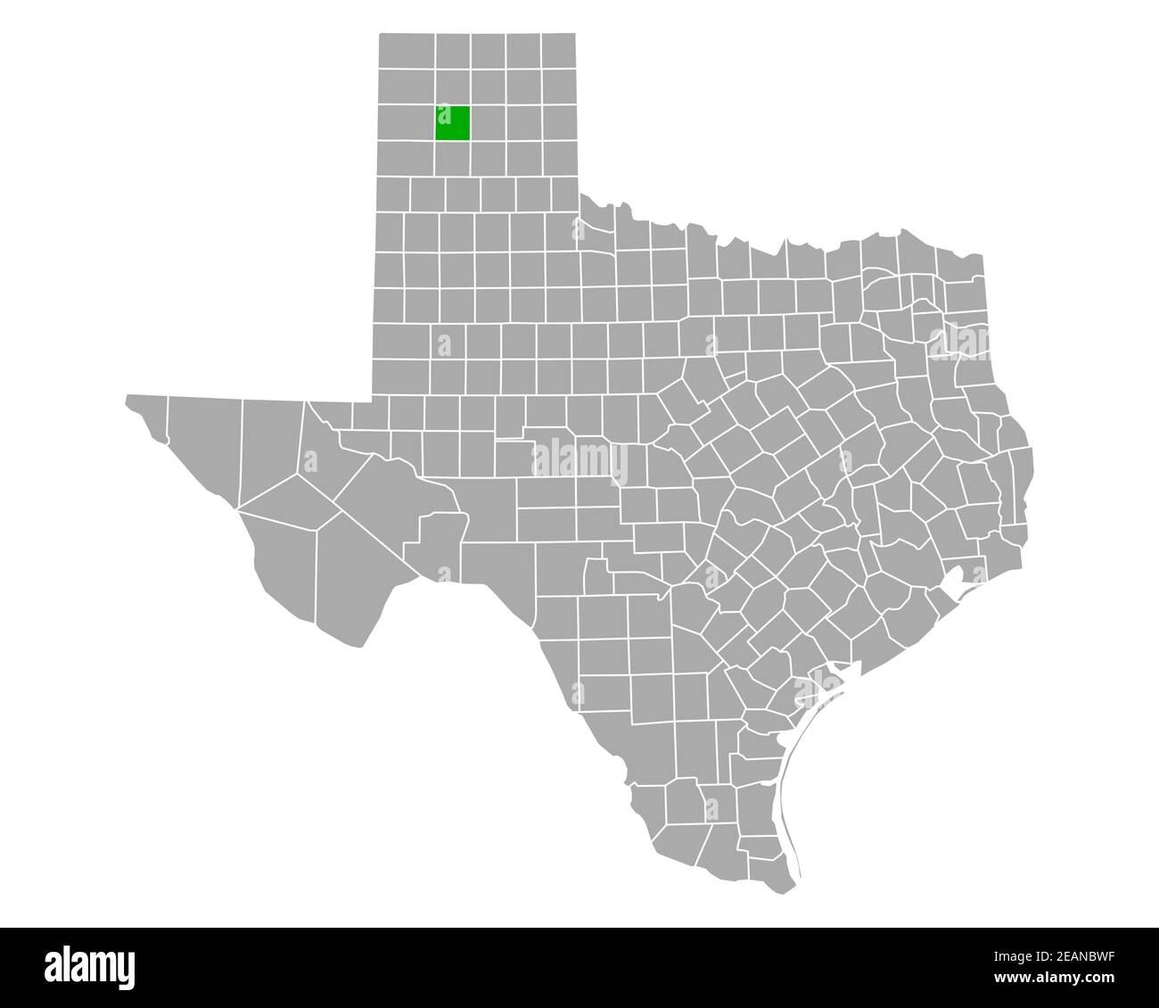Map of Potter in Texas Stock Photo