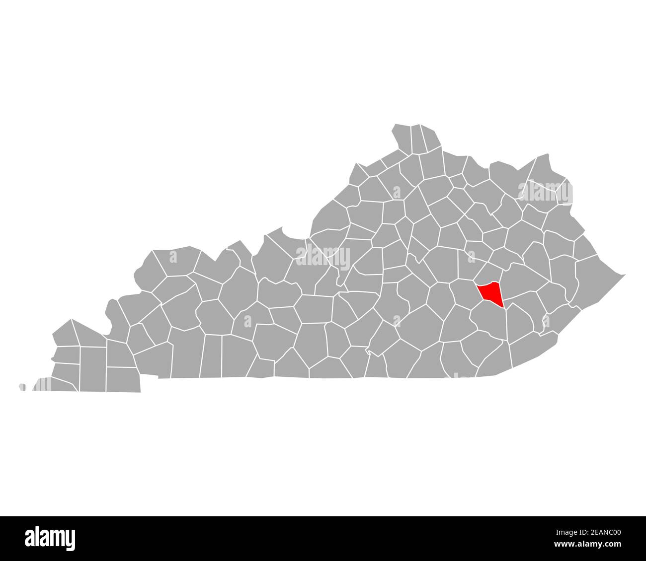 Map of Owsley in Kentucky Stock Photo