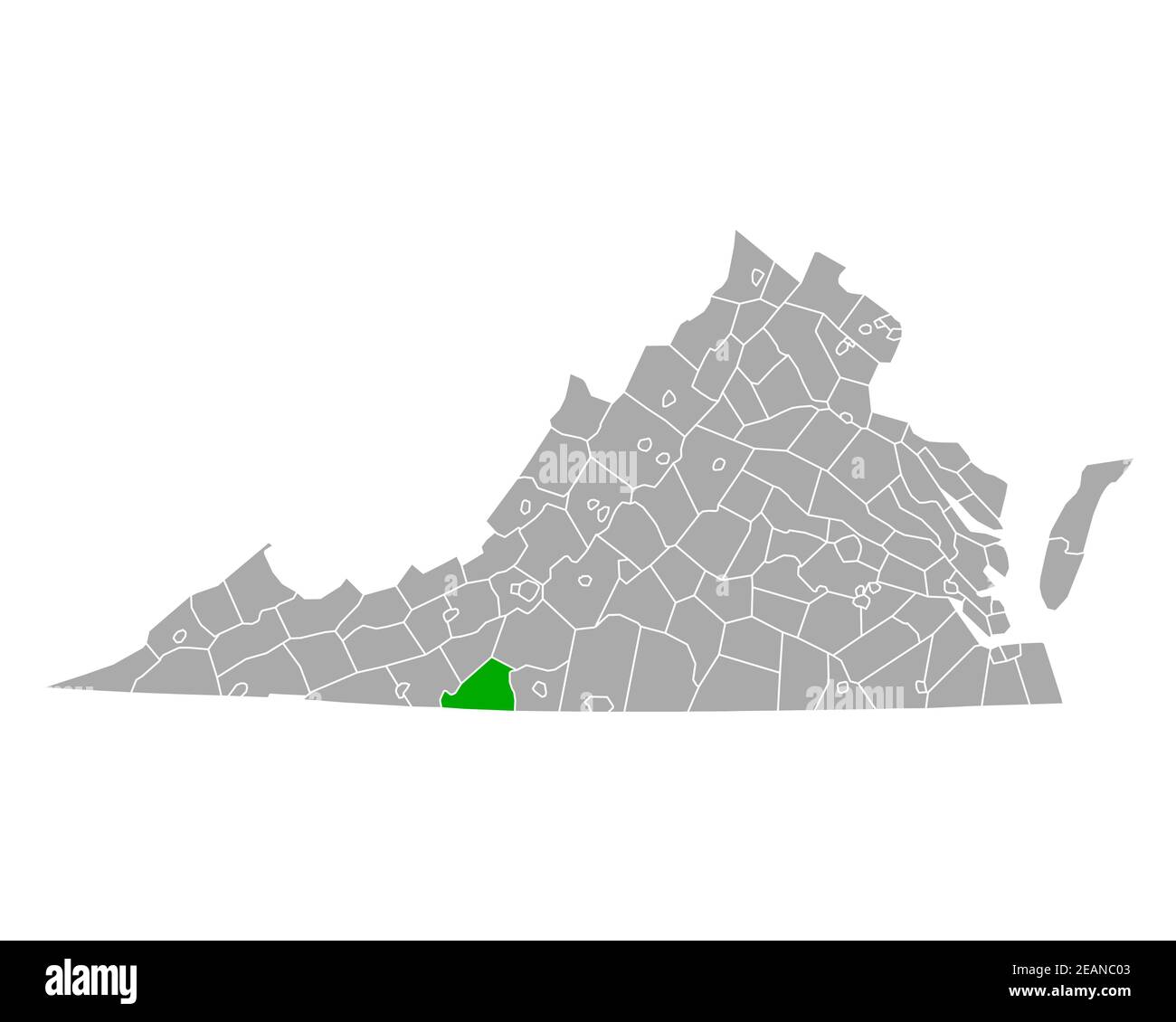 Map of Patrick in Virginia Stock Photo