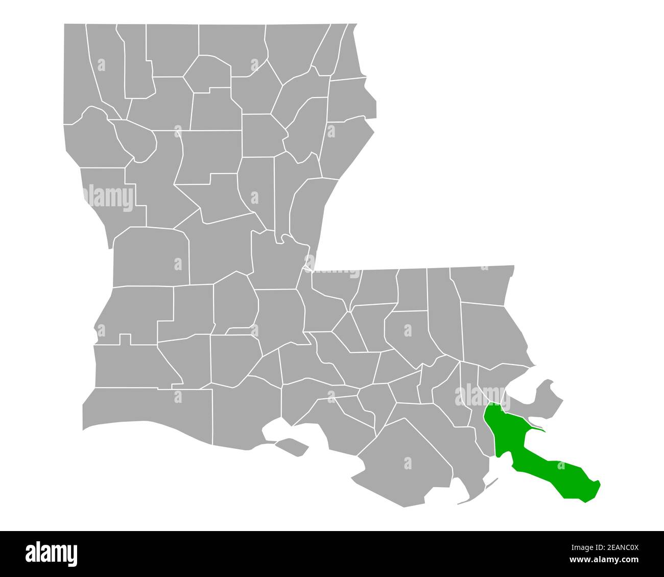Map of Plaquemines in Louisiana Stock Photo Alamy