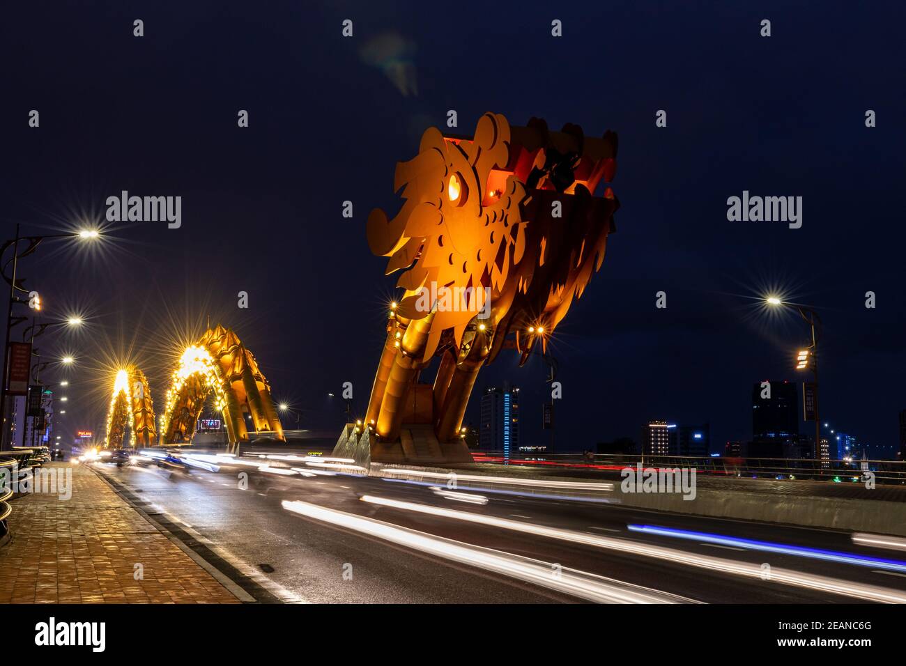 The Dragon Bridge of Da Nang in Vietnam Stock Photo