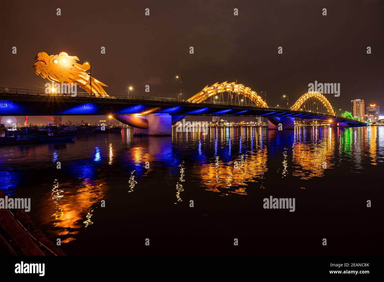 The Dragon Bridge of Da Nang in Vietnam Stock Photo