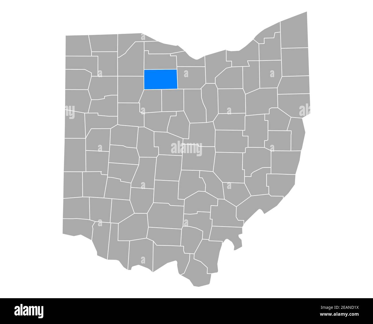 Map of seneca hi res stock photography - Map Of Seneca In Ohio 2EAND1X 