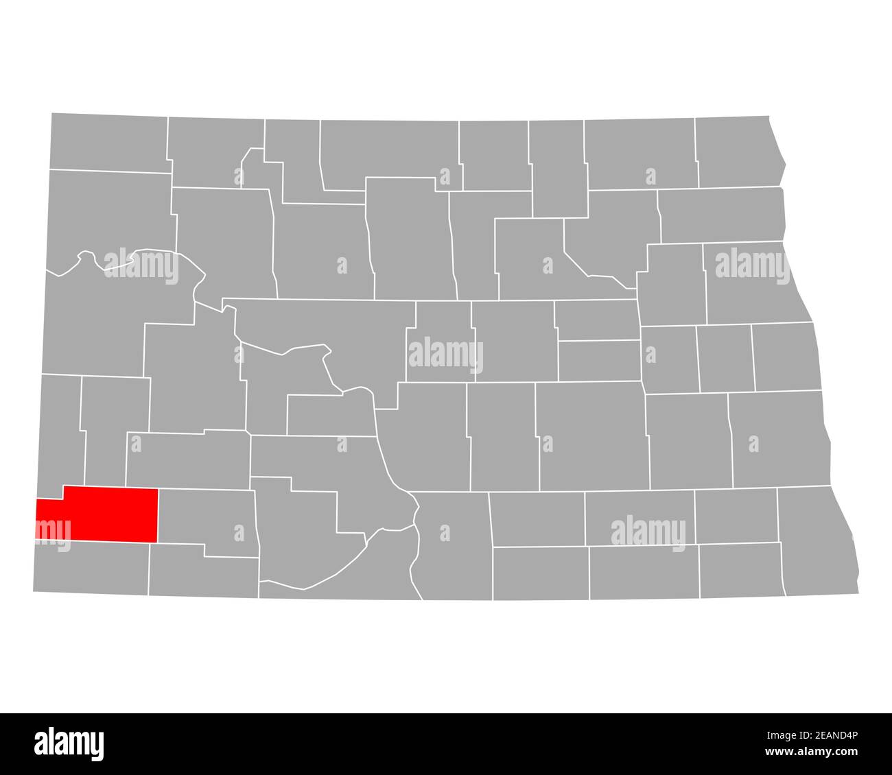 Map of Slope in North Dakota Stock Photo Alamy