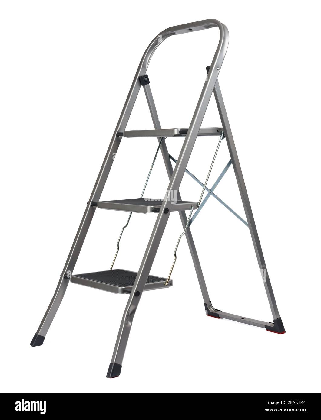 metal folding ladder isolated on white background Stock Photo - Alamy