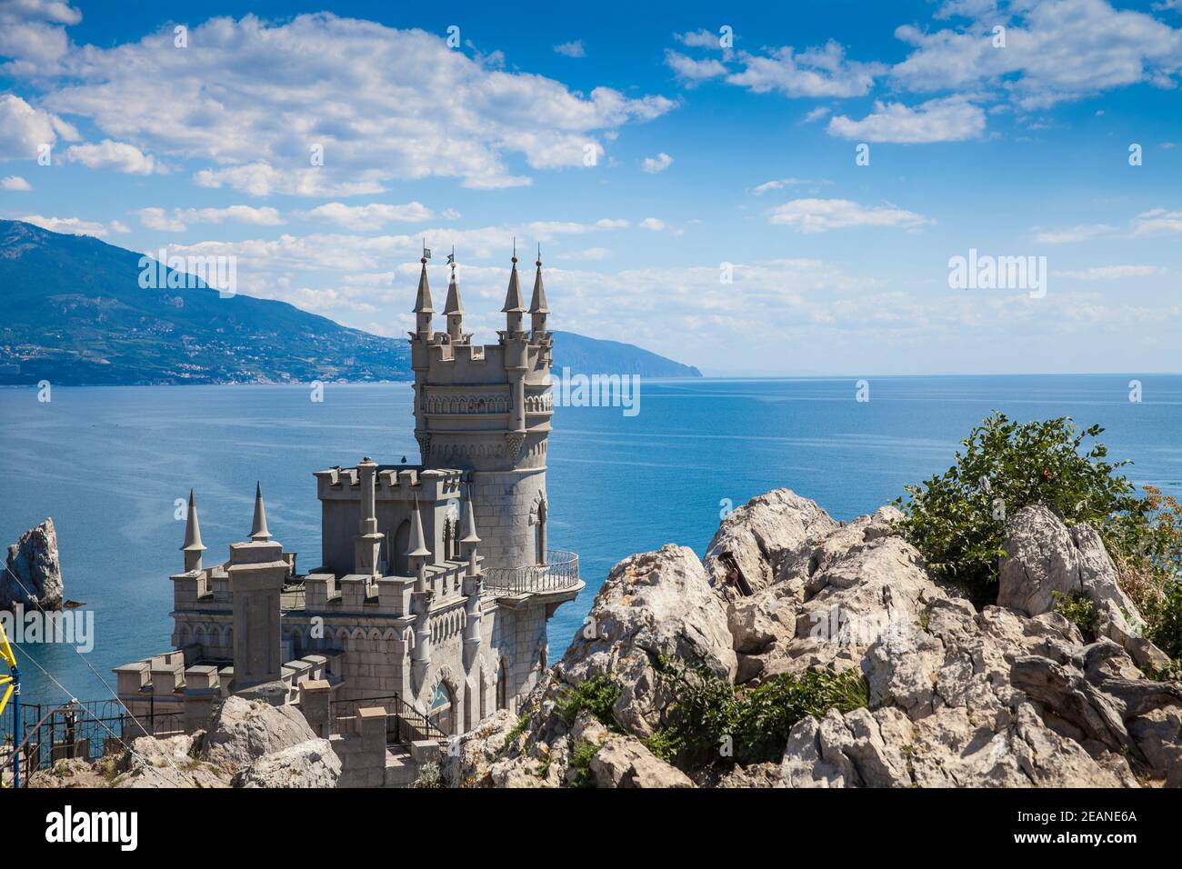 The Swallow's Nest castle perched on Aurora Cliff, Yalta, Crimea, Ukraine, Europe Stock Photo