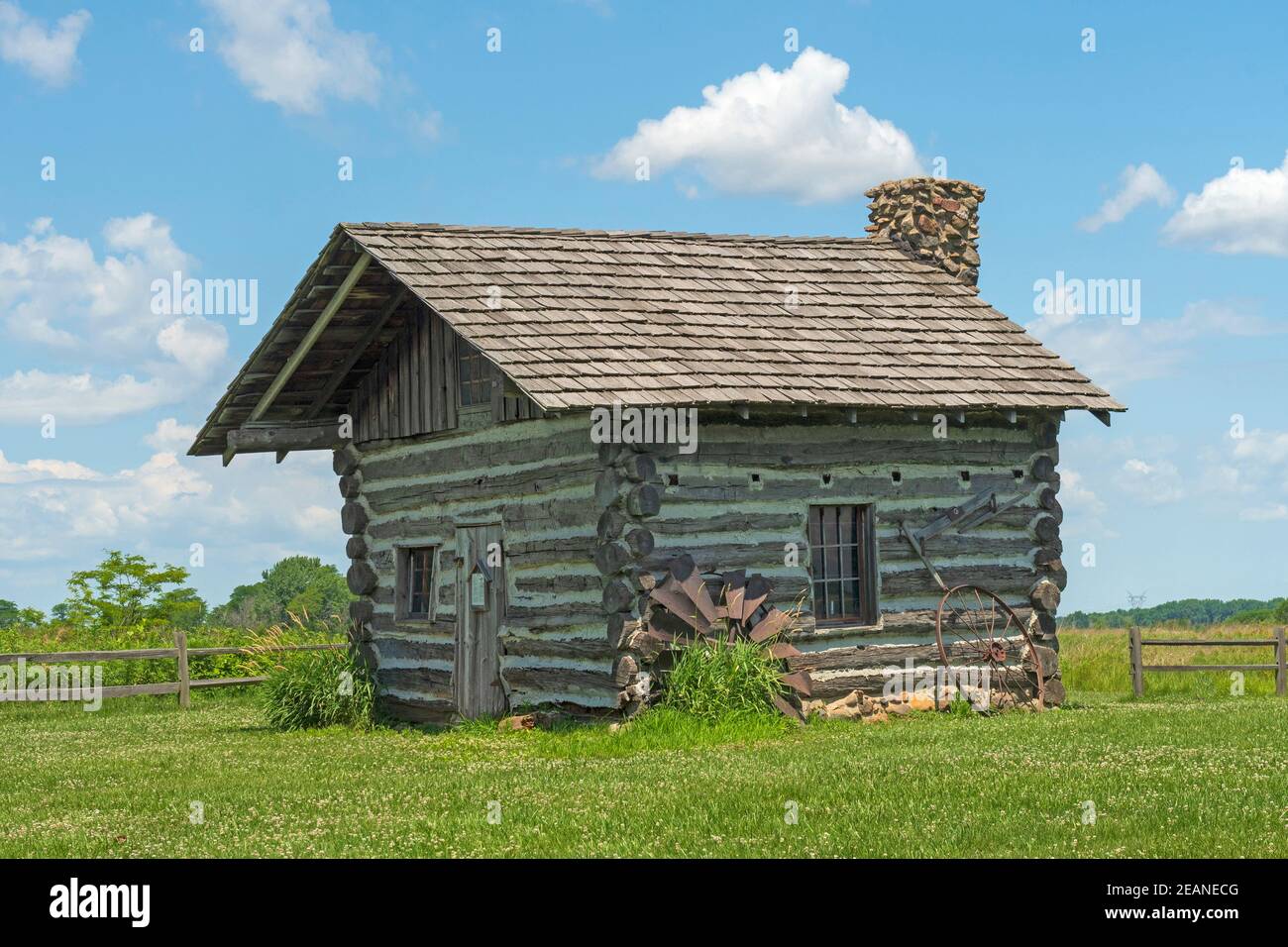 Restored Prairie Home in a Restored Prairie Stock Photo