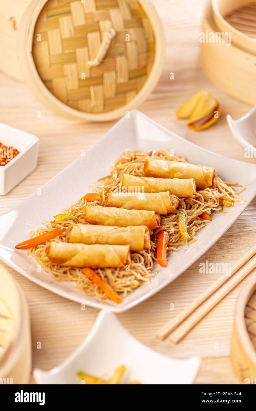 Fried spring roll Stock Photo