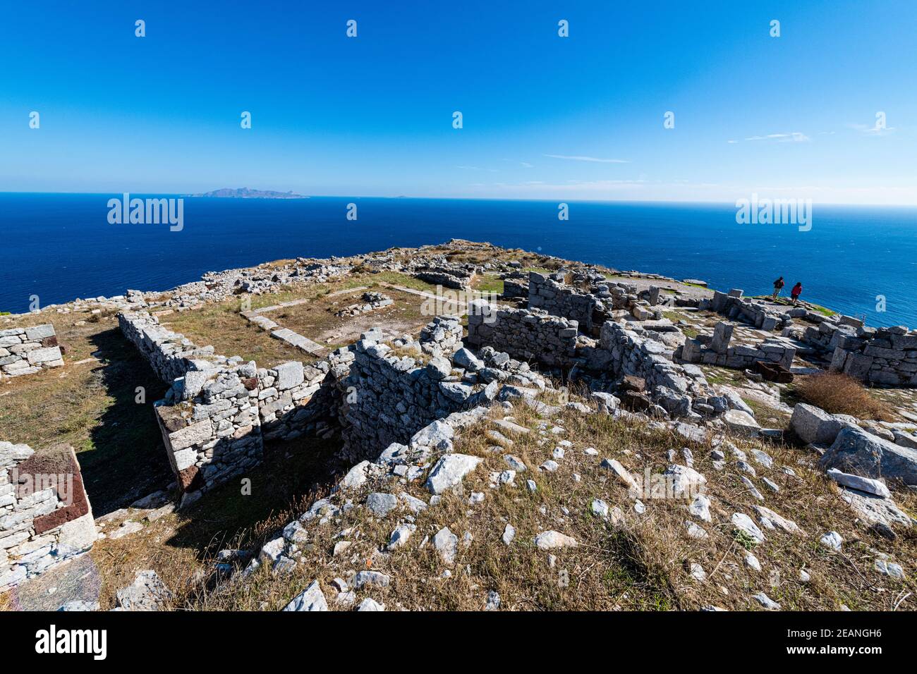 Ruins of ancient Thera, Santorini, Cyclades, Greek Islands, Greece, Europe Stock Photo