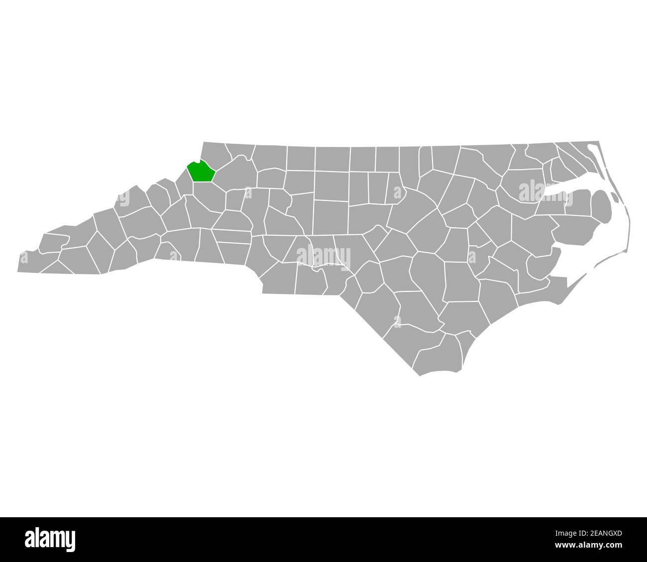 Map of Watauga in North Carolina Stock Photo Alamy