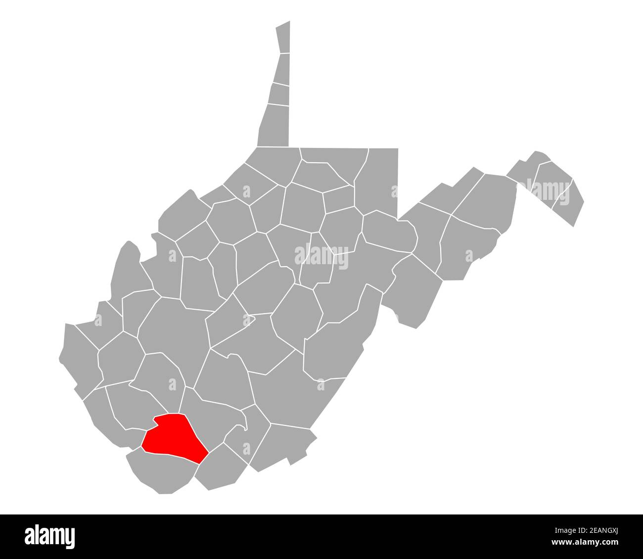 Map of Wyoming in West Virginia Stock Photo Alamy