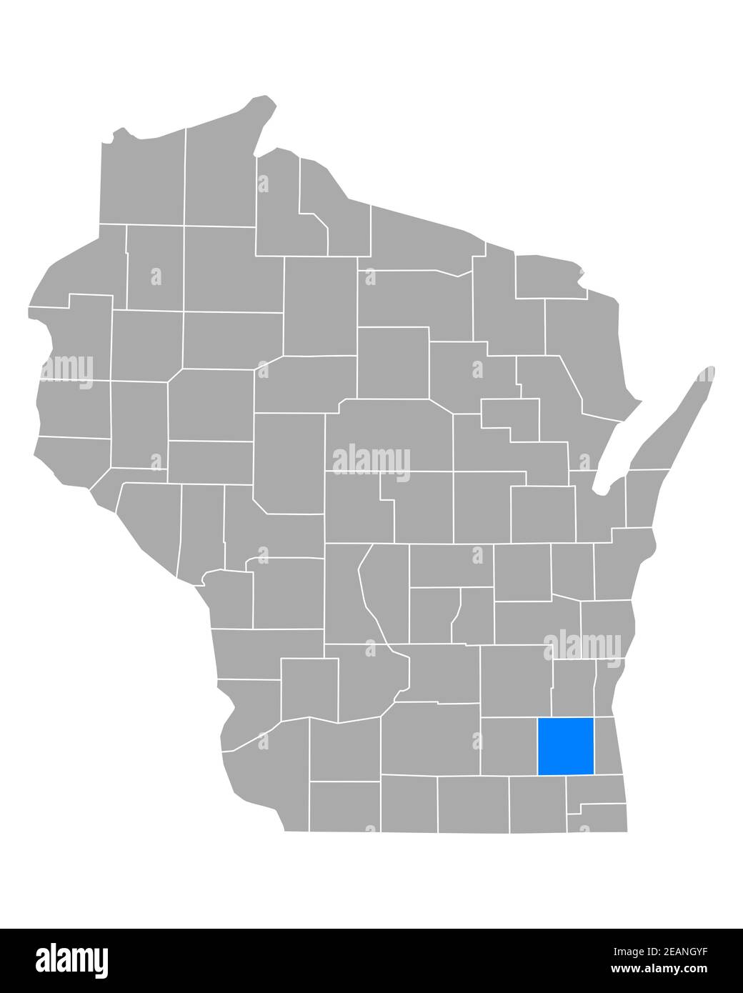Map of Waukesha in Wisconsin Stock Photo