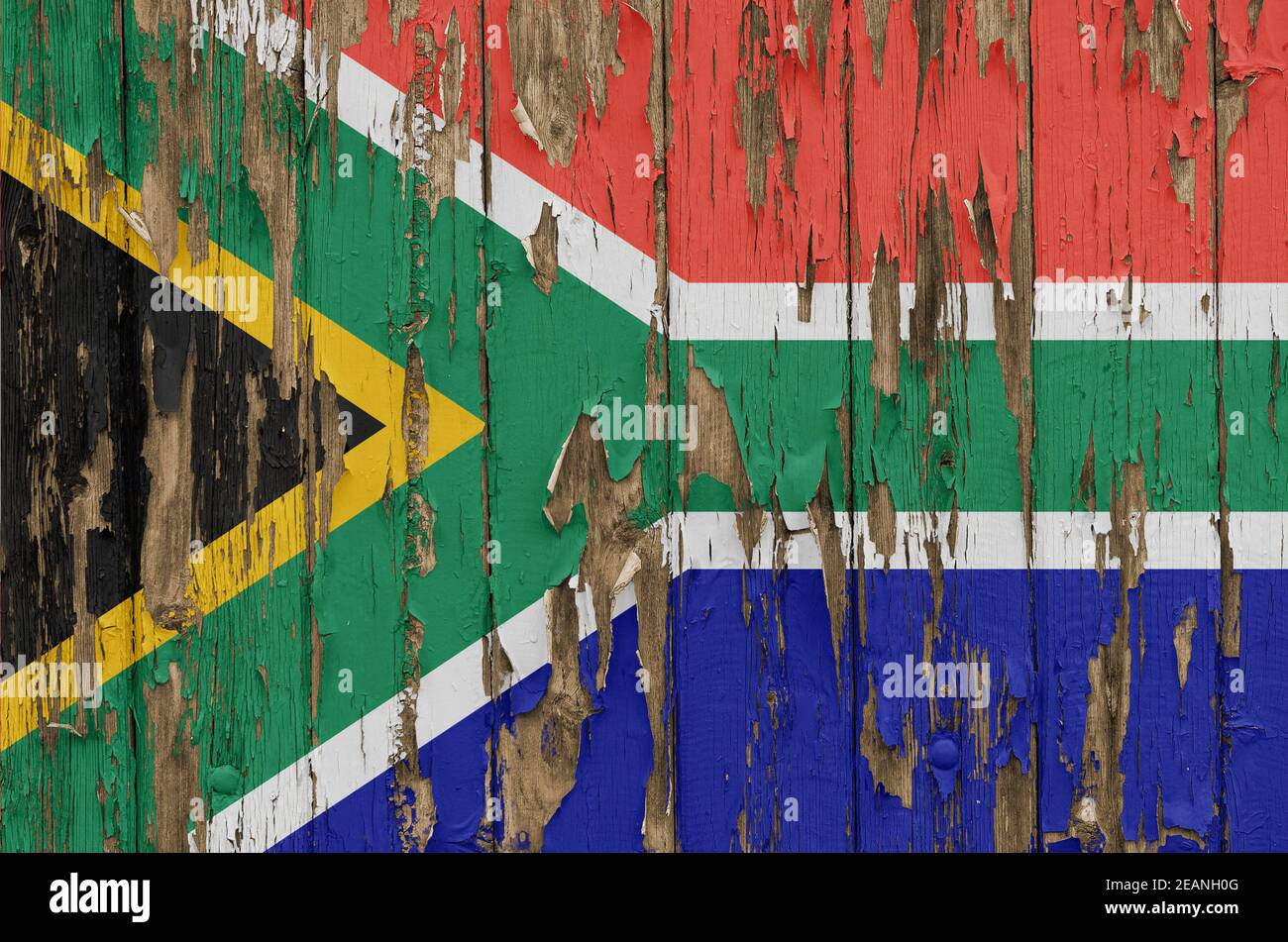 Flag of South Africa on a weathered wooden wall Stock Photo - Alamy