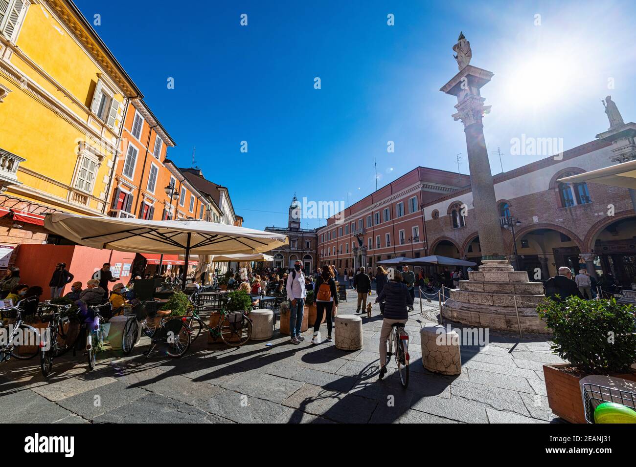 Piazza del Popolo, Ravenna, Emilia-Romagna, Italy, Europe Stock Photo