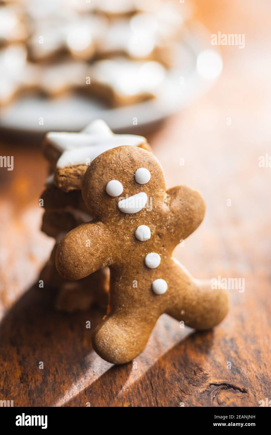 Xmas gingerbread man. Stock Photo