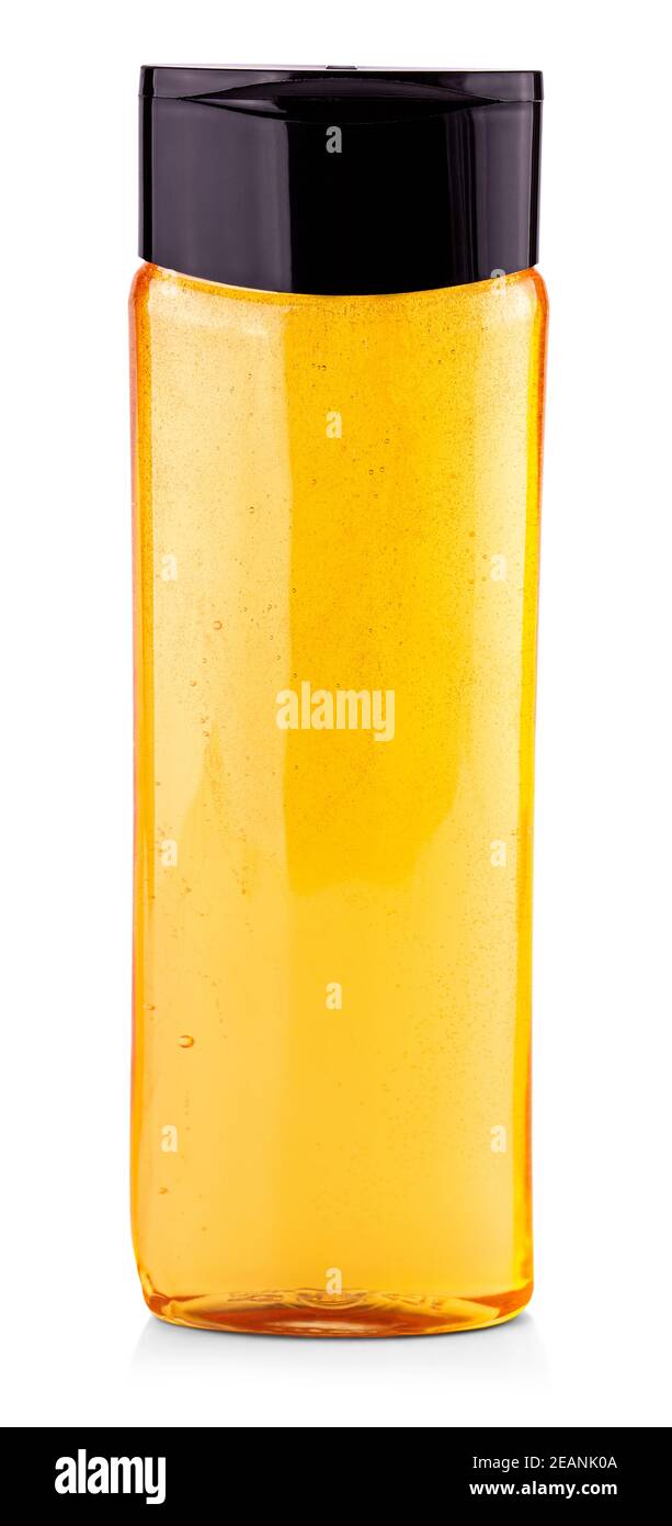 Yellow Shampoo bottle on a white background Stock Photo
