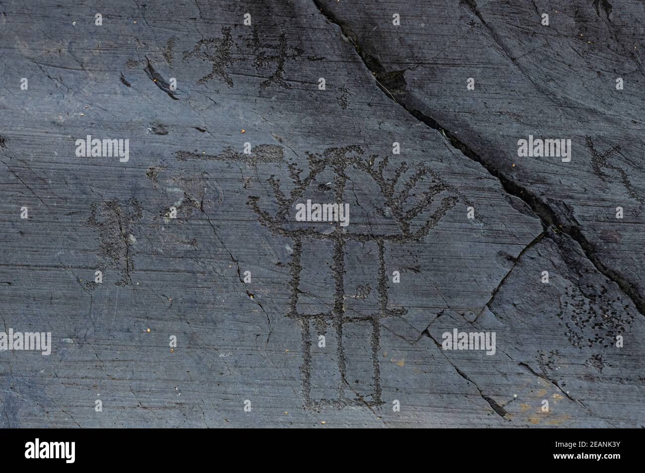 Rock Engravings, National Park of Naquane, UNESCO World Heritage Site, Valcamonica, Italy, Europe Stock Photo