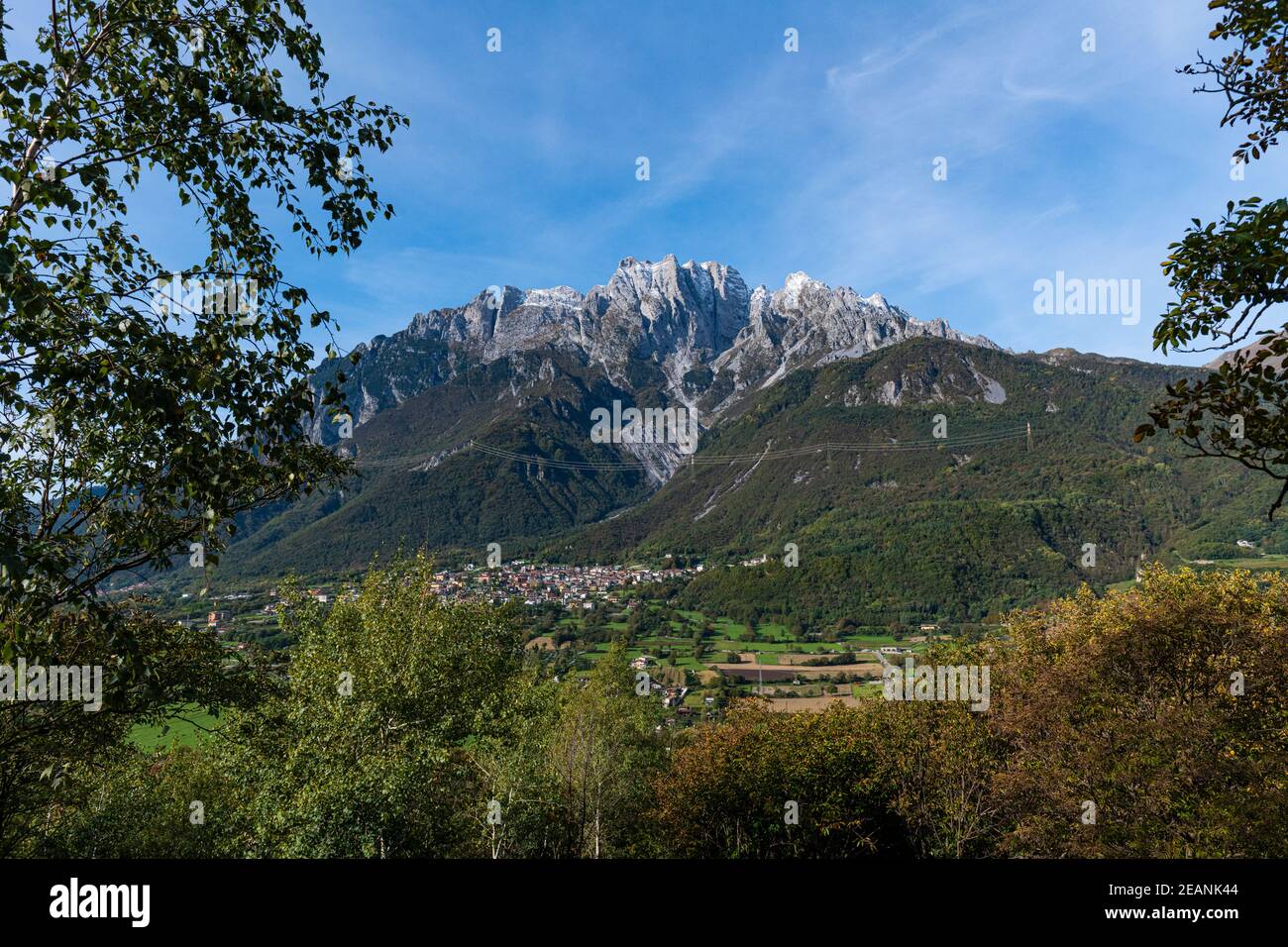 View over the mountains, Rock Engravings National Park of Naquane, UNESCO World Heritage Site, Valcamonica, Italy, Europe Stock Photo