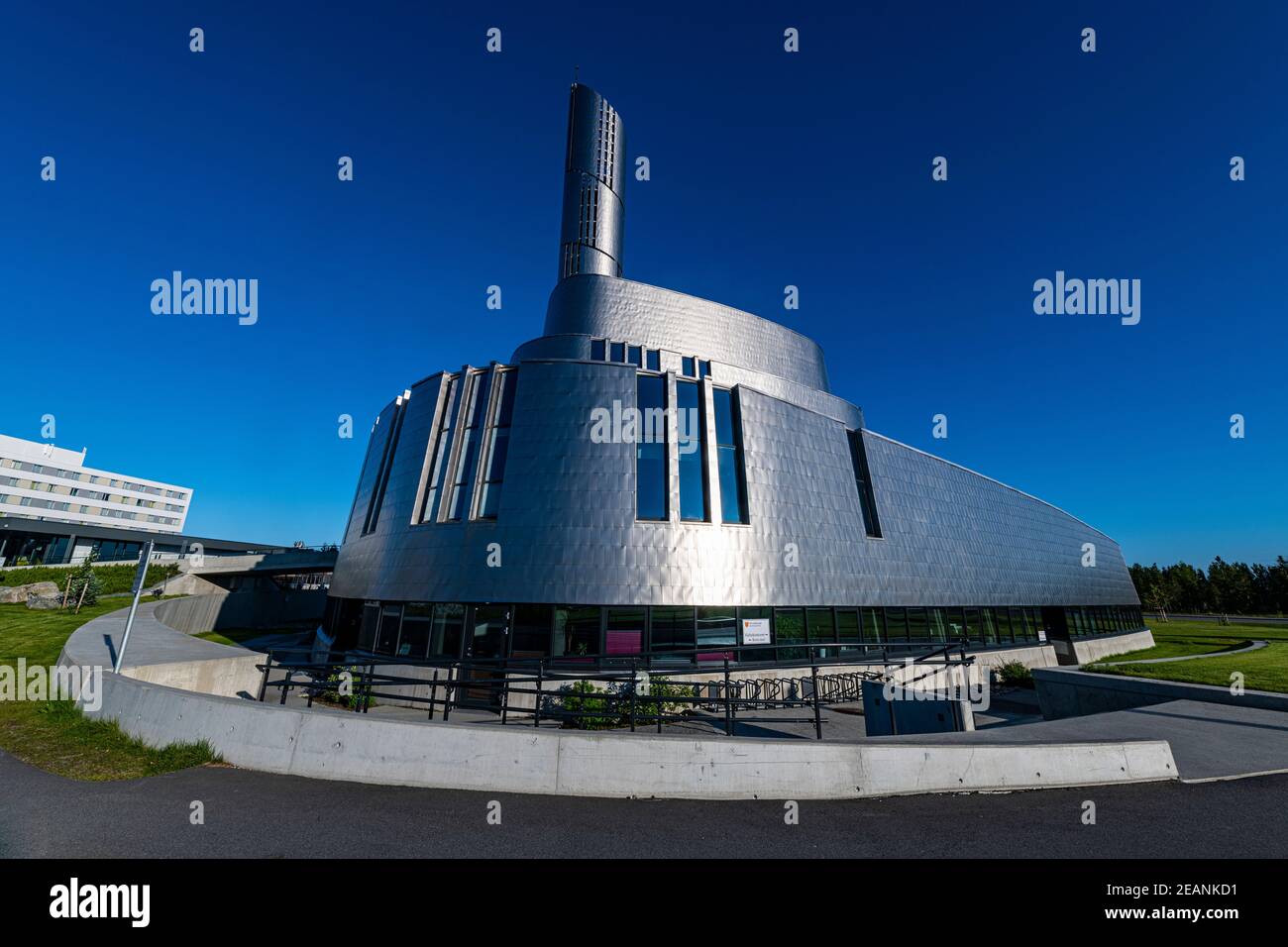 Northern Lights Cathedral, Alta, Finnmark, Norway, Scandinavia, Europe Stock Photo