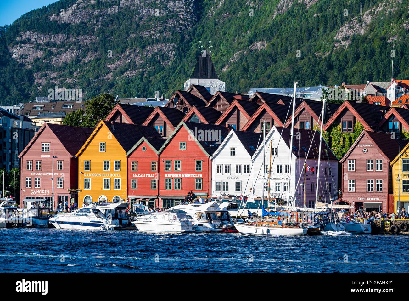 Bryggen, series of Hanseatic buildings, UNESCO World Heritage Site, Bergen, Norway, Scandinavia, Europe Stock Photo