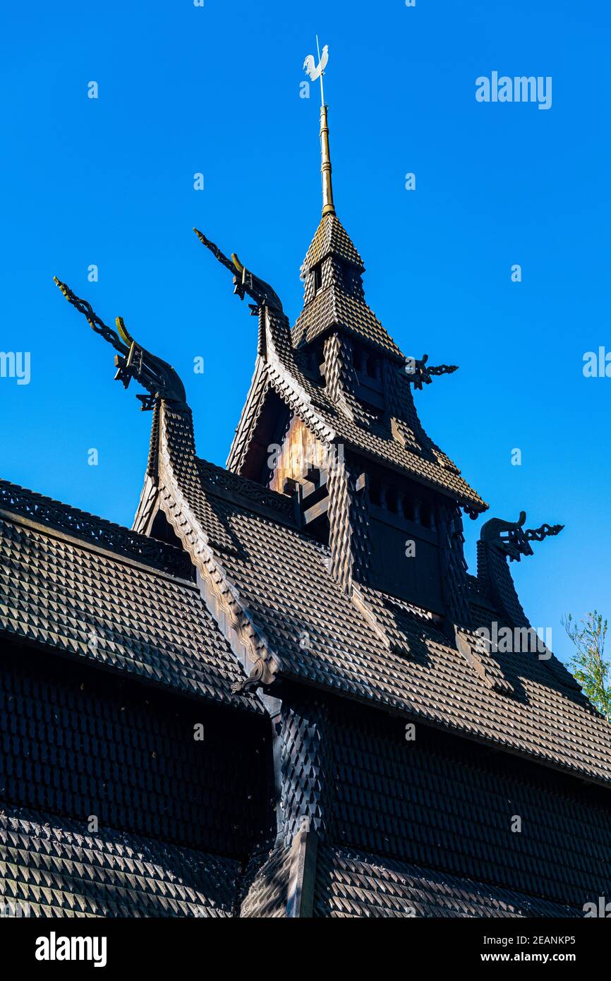 Fantoft Stave Church, Bergen, Norway, Scandinavia, Europe Stock Photo
