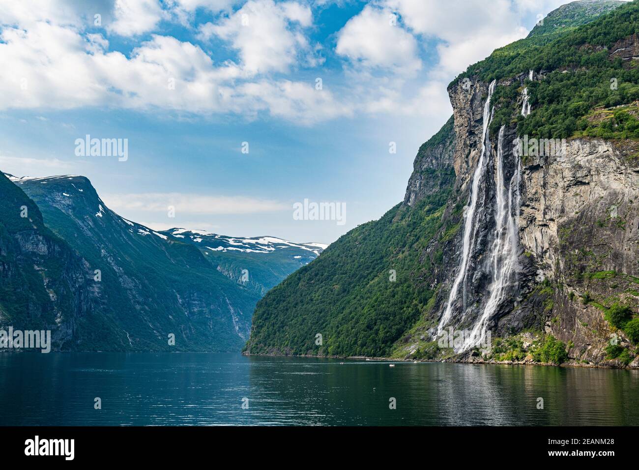 Waterfall in Geirangerfjord, UNESCO World Heritage Site, Sunnmore, Norway, Scandinavia, Europe Stock Photo