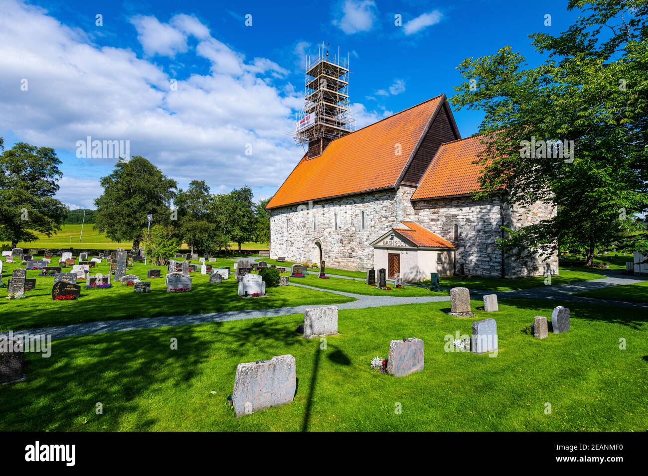 Stiklestad church, Stiklestad, Trondelag, Norway, Scandinavia, Europe Stock Photo