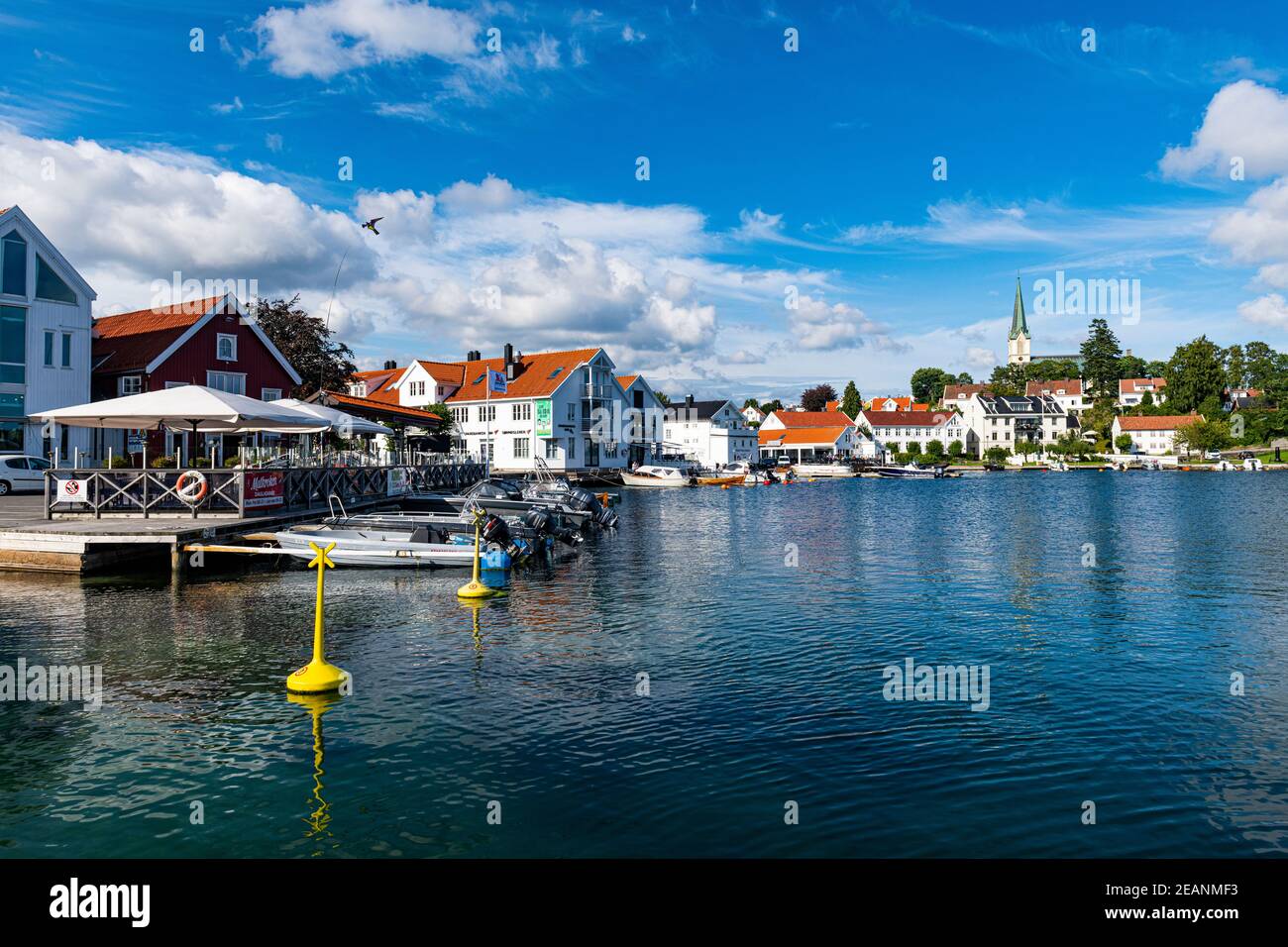 Harbour of the seaside town of Lillesand, Agder County, Norway, Scandinavia, Europe Stock Photo