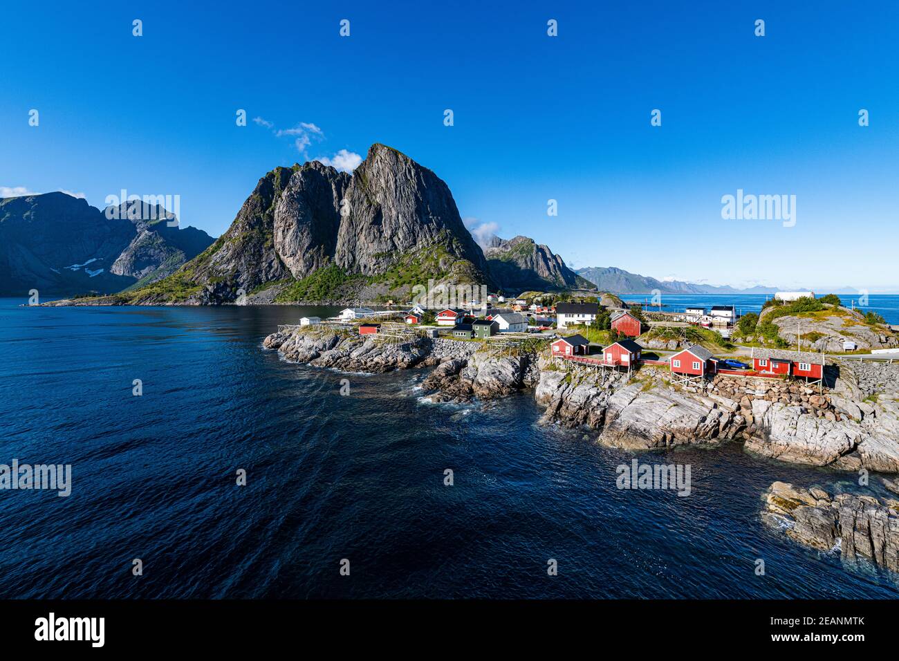 The harbour of Reine, Lofoten, Nordland, Norway, Scandinavia, Europe Stock Photo
