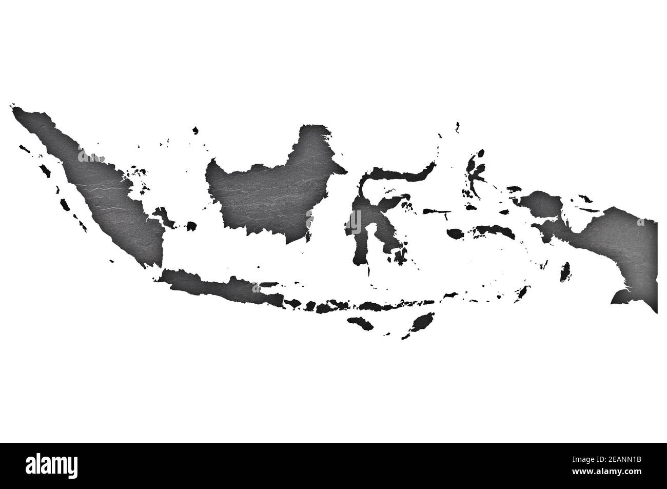 Map of Indonesia on dark slate Stock Photo