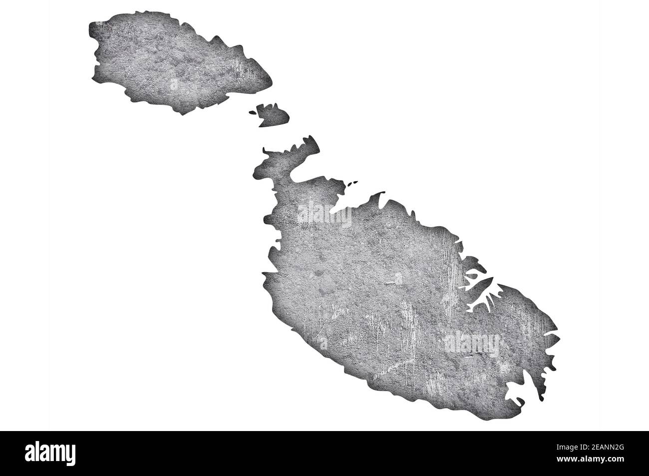 Map of Malta on weathered concrete Stock Photo