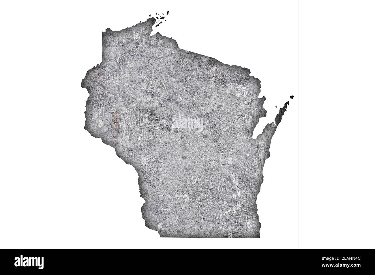 Map of Wisconsin on weathered concrete Stock Photo - Alamy