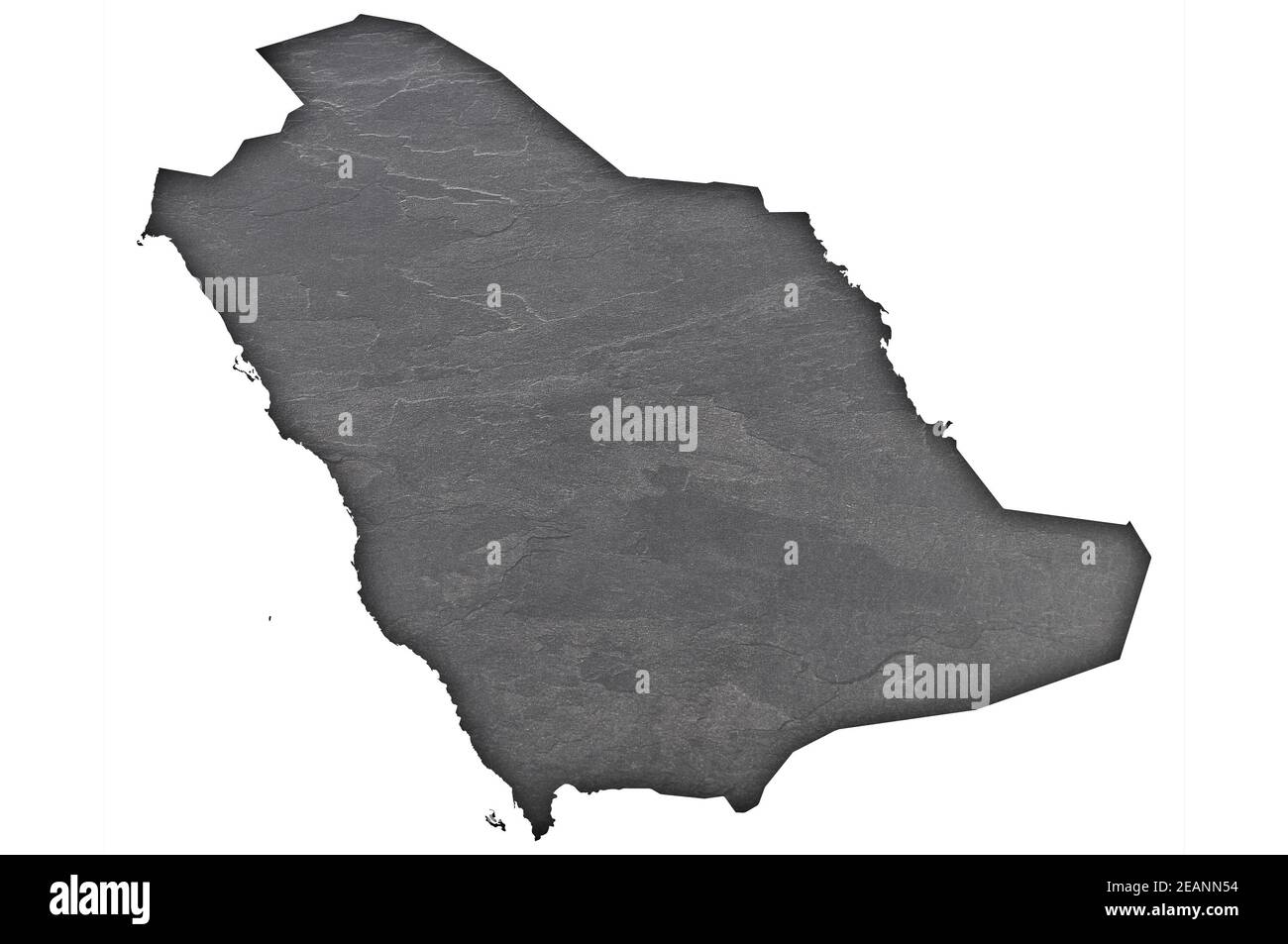 Map of Saudi Arabia on dark slate Stock Photo