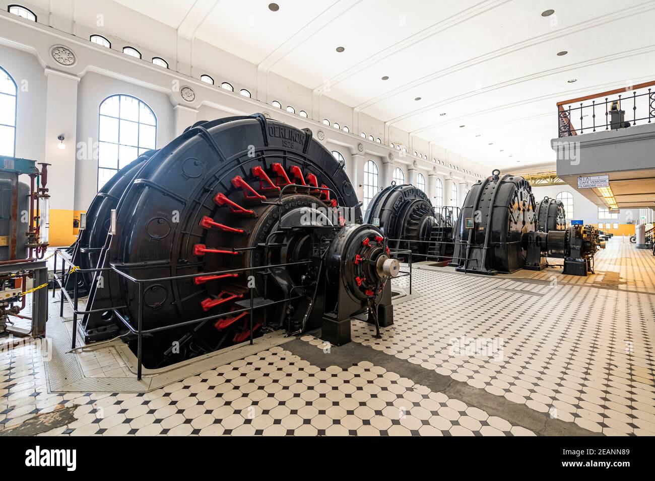 Old turbines in the Hydroelectric power station, Rjukan-Notodden Industrial Heritage Site, Norway Stock Photo
