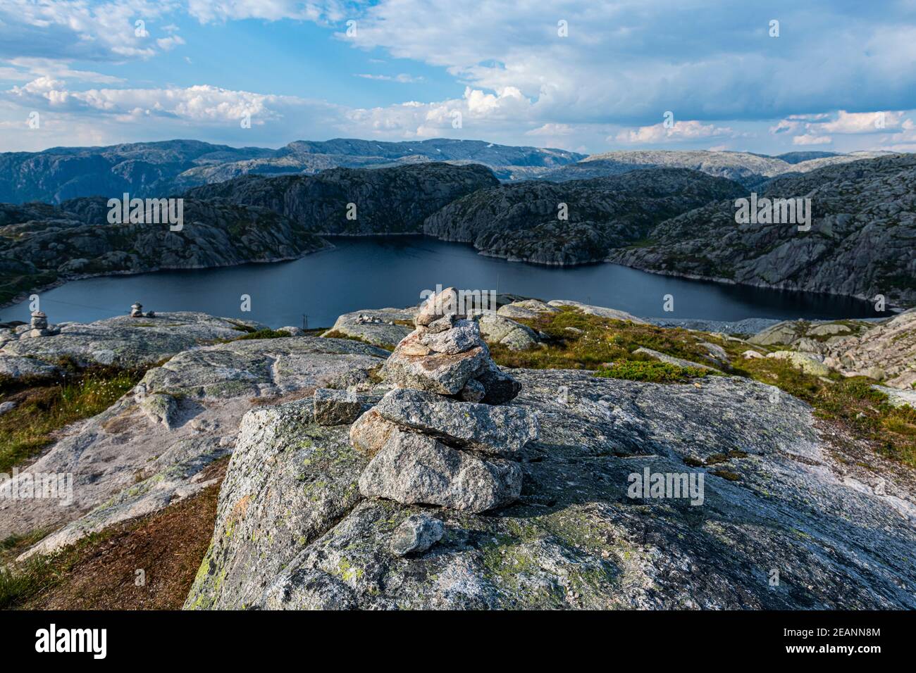Glacial lake near Lysefjord, Setesdalen, Norway, Scandinavia, Europe Stock Photo