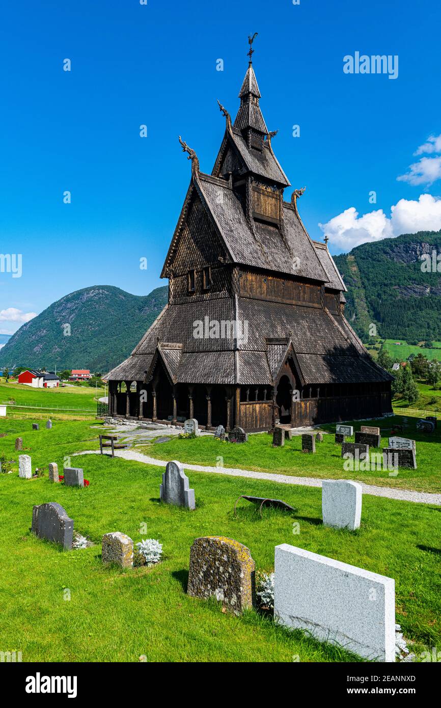 Hopperstad Stave Church, Vikoyri, Norway, Scandinavia, Europe Stock Photo