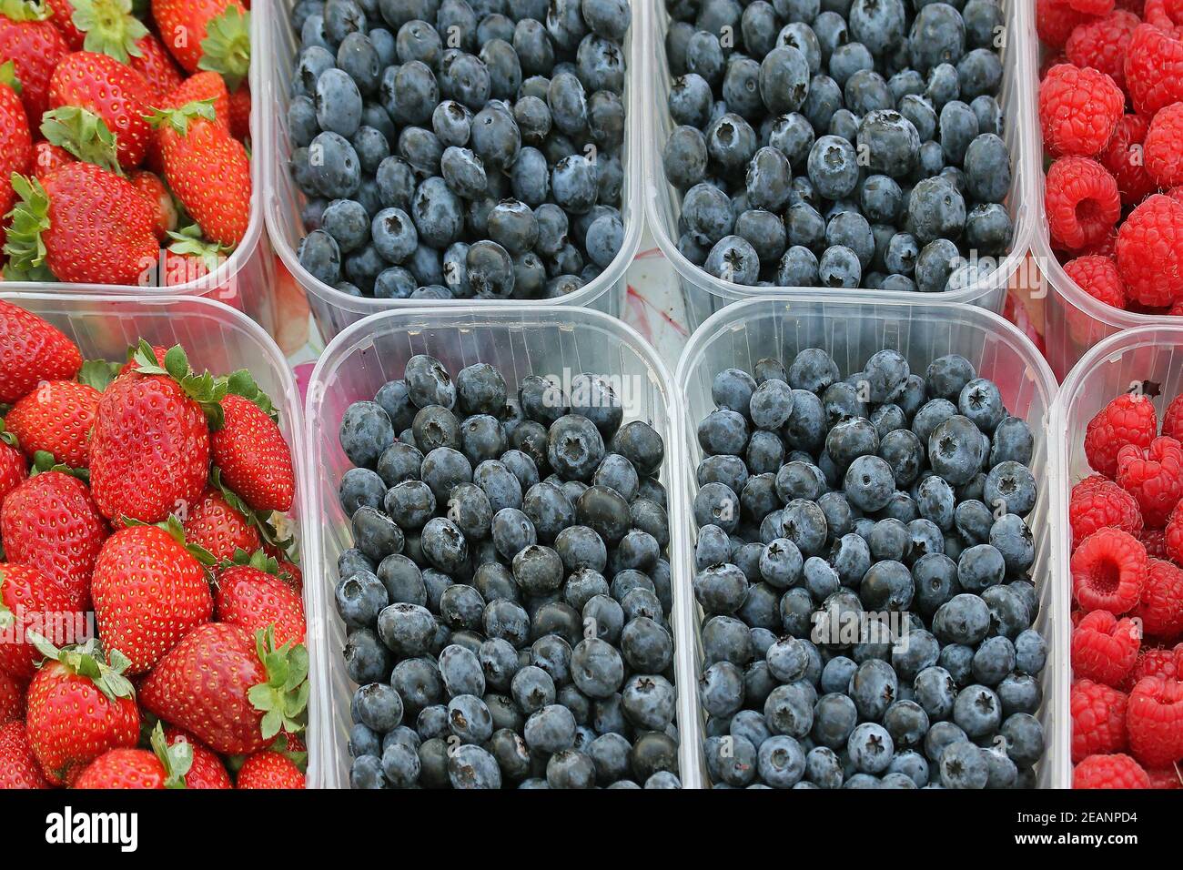 Fresh berries in containers Stock Photo Alamy